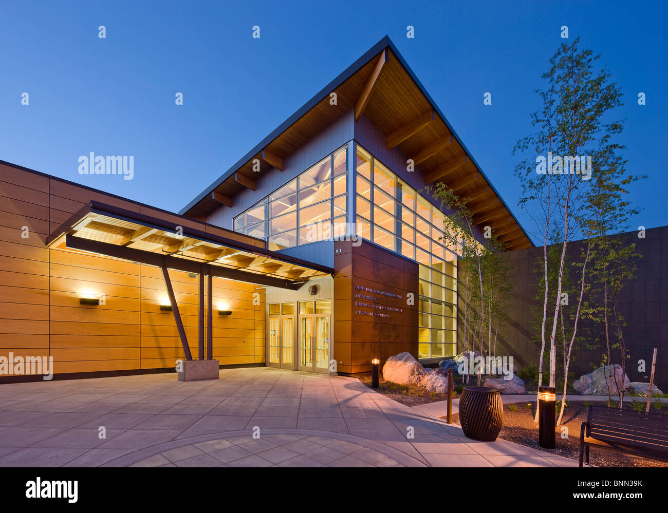 Morris Thompson Kultur- und Visitors Center in der Innenstadt von Fairbanks, Alaska Stockfoto