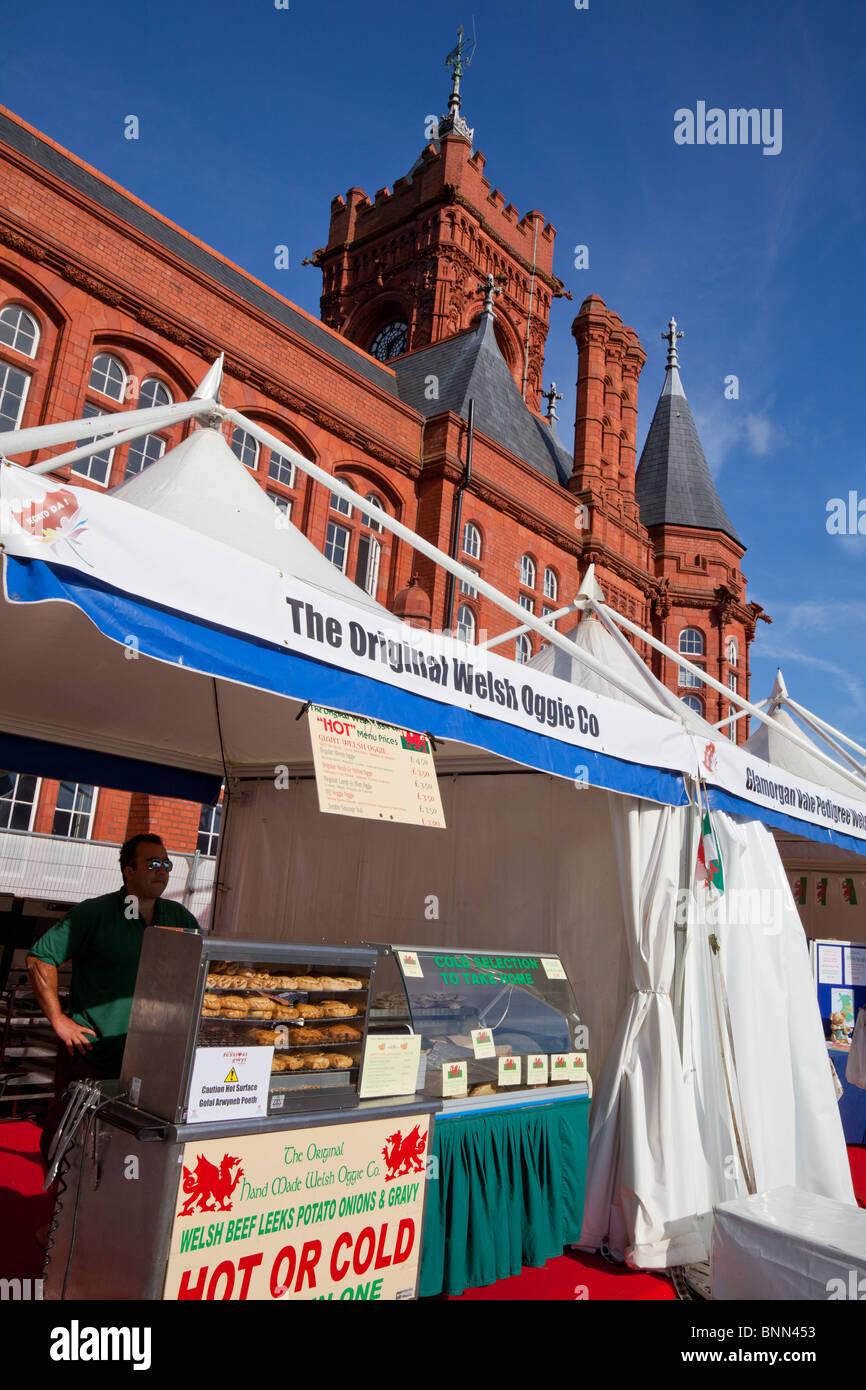 Der ursprüngliche Welsh Oggie Co-Stall bei der International Food and Drink Festival 2010, Cardiff Stockfoto