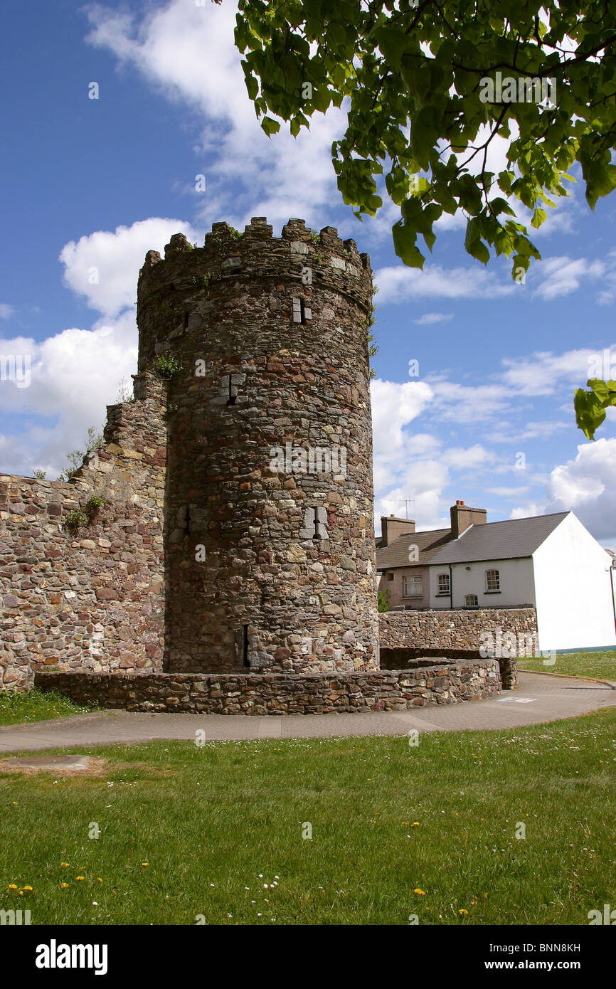 Irland, Waterford, normannischer Turm in historischen Mauern Stockfoto