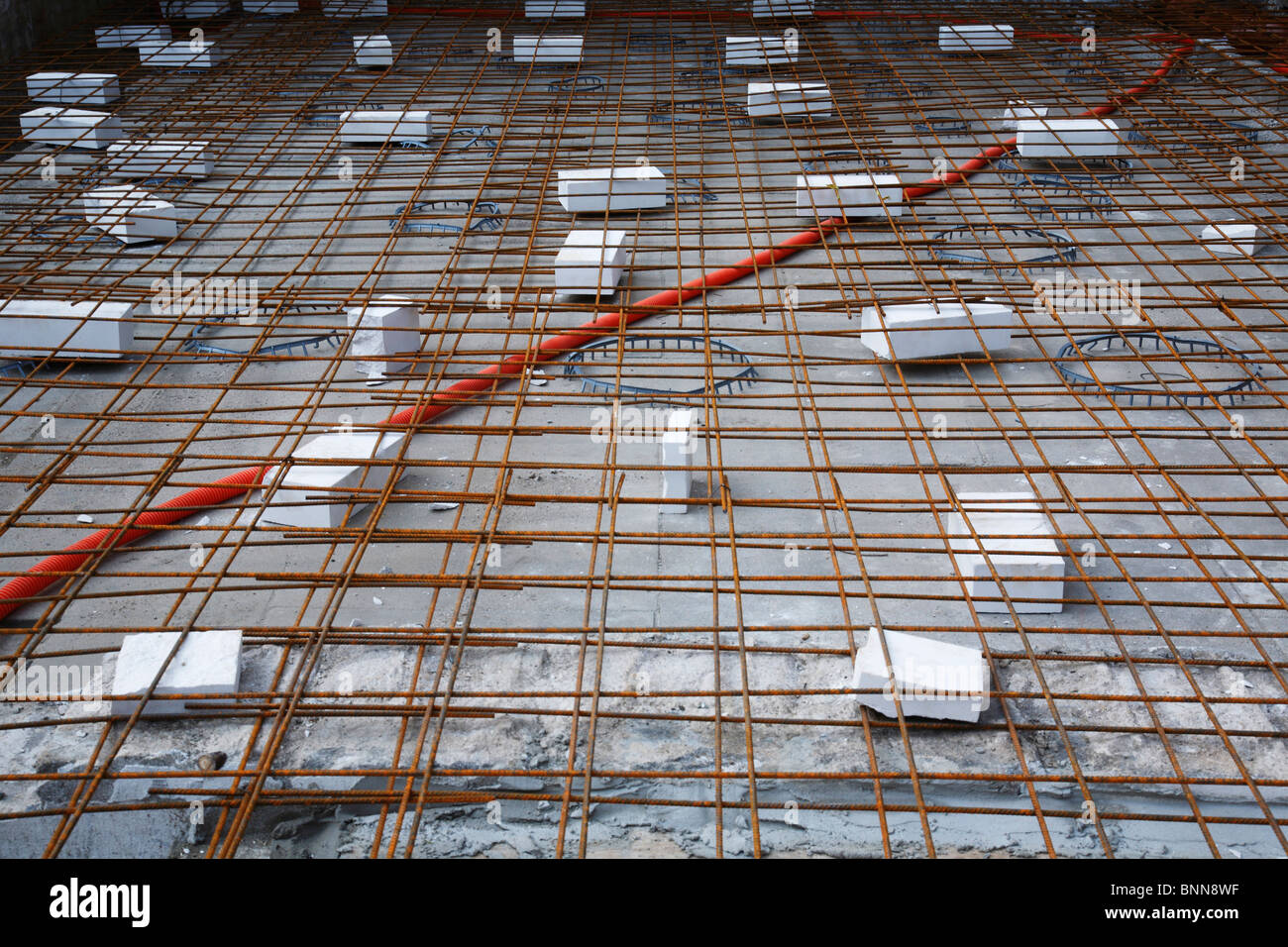 Bau Industrie Überbau Site Gebäude Bauarbeiten Rohbau Handwerk Handel Berufsleben Stockfoto