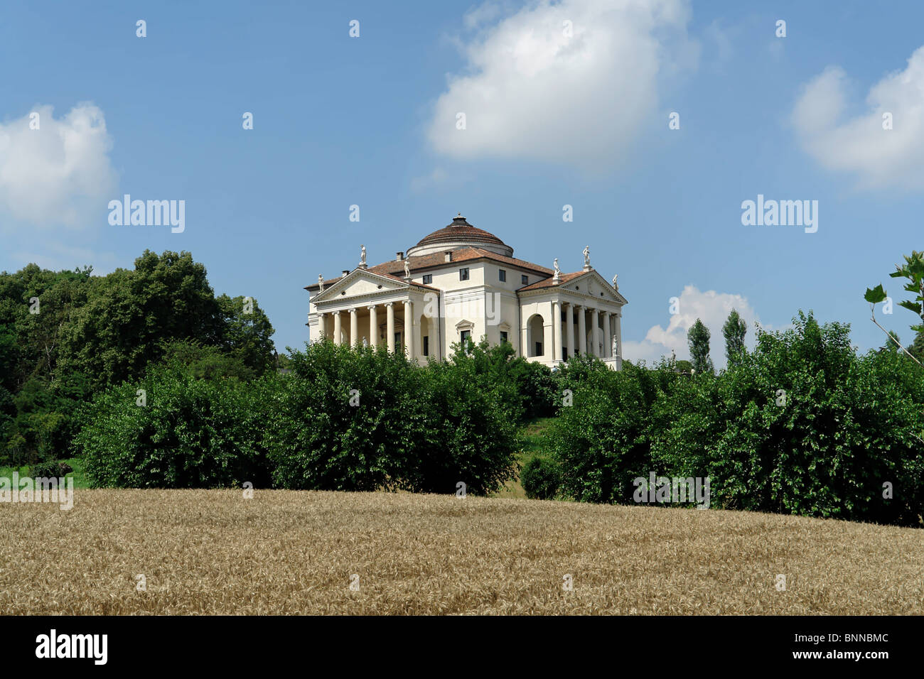 Italien Venetien Vicenza Teatro Olimpico 1580 Baumeister Andrea Palladio Gartenarchitektur Hochbau Pflanzen Platz Stockfoto