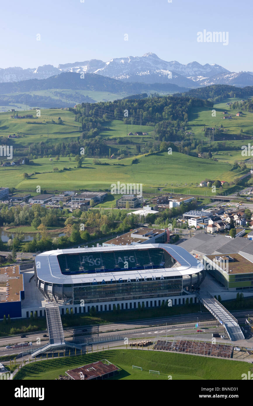 Schweiz Schweizer Fußball Stadion Stadion Arena Arena AFG St. Gallen Flug  Luftbild Stadt Stadt Kanton St. Gallen sport Stockfotografie - Alamy