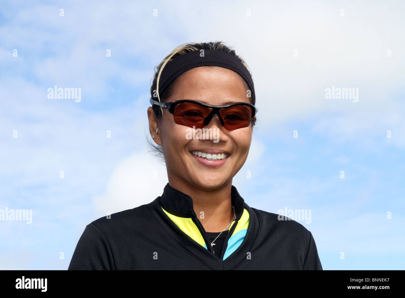 Jennifer Rosales ist ein professioneller Golfspieler an der 35th Ricoh Frauen British Open im Royal Birkdale Golf Club, Southport, Merseyside, UK Stockfoto