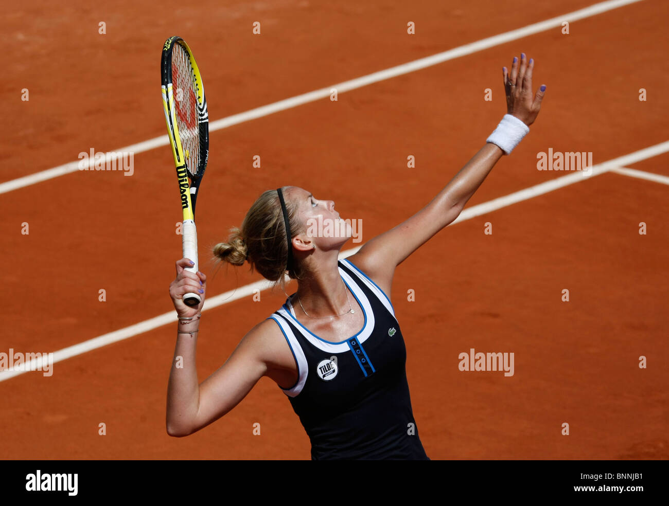 Mathilde Johansson aus Frankreich in Aktion bei der Französisch Open 2010, Roland Garros, Paris, Frankreich Stockfoto