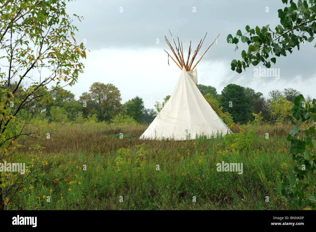 Tipi Indianer Zelt Campingplatz obere Sioux Agentur State Park Granit fällt Minnesota USA Amerika Vereinigte Staaten von Amerika Stockfoto