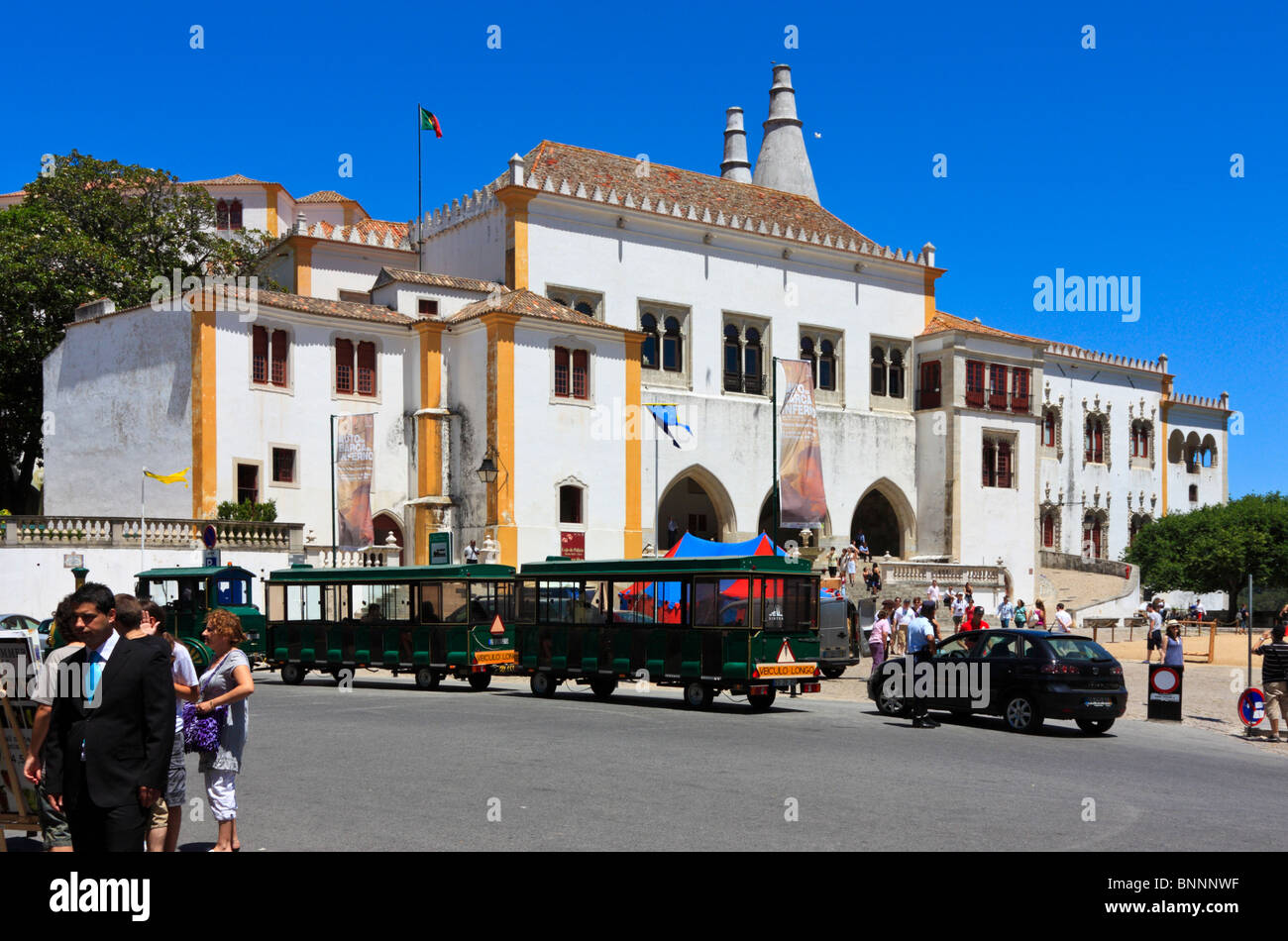 Der Nationalpalast, ehemalige königliche Sommerresidenz in Sintra, Portugal Stockfoto