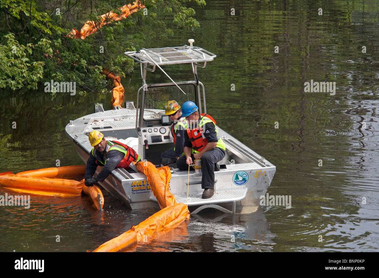 Oil Spill Cleanup Stockfoto