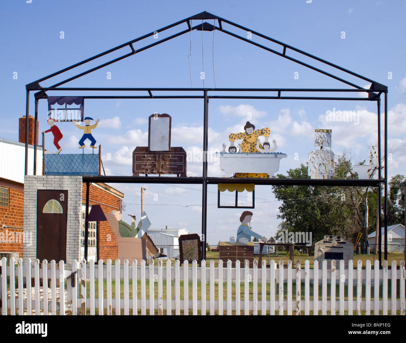 Die verzauberte Autobahn Kunstskulpturen auf der Straße nach Regent North Dakota Stockfoto