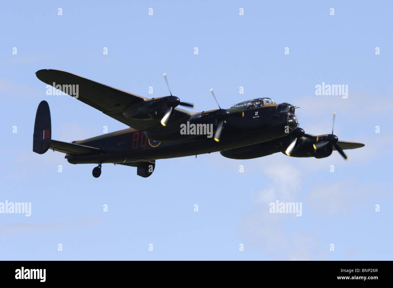 Avro Lancaster B1 von der RAF Schlacht von Großbritannien Flug betrieben. Stockfoto