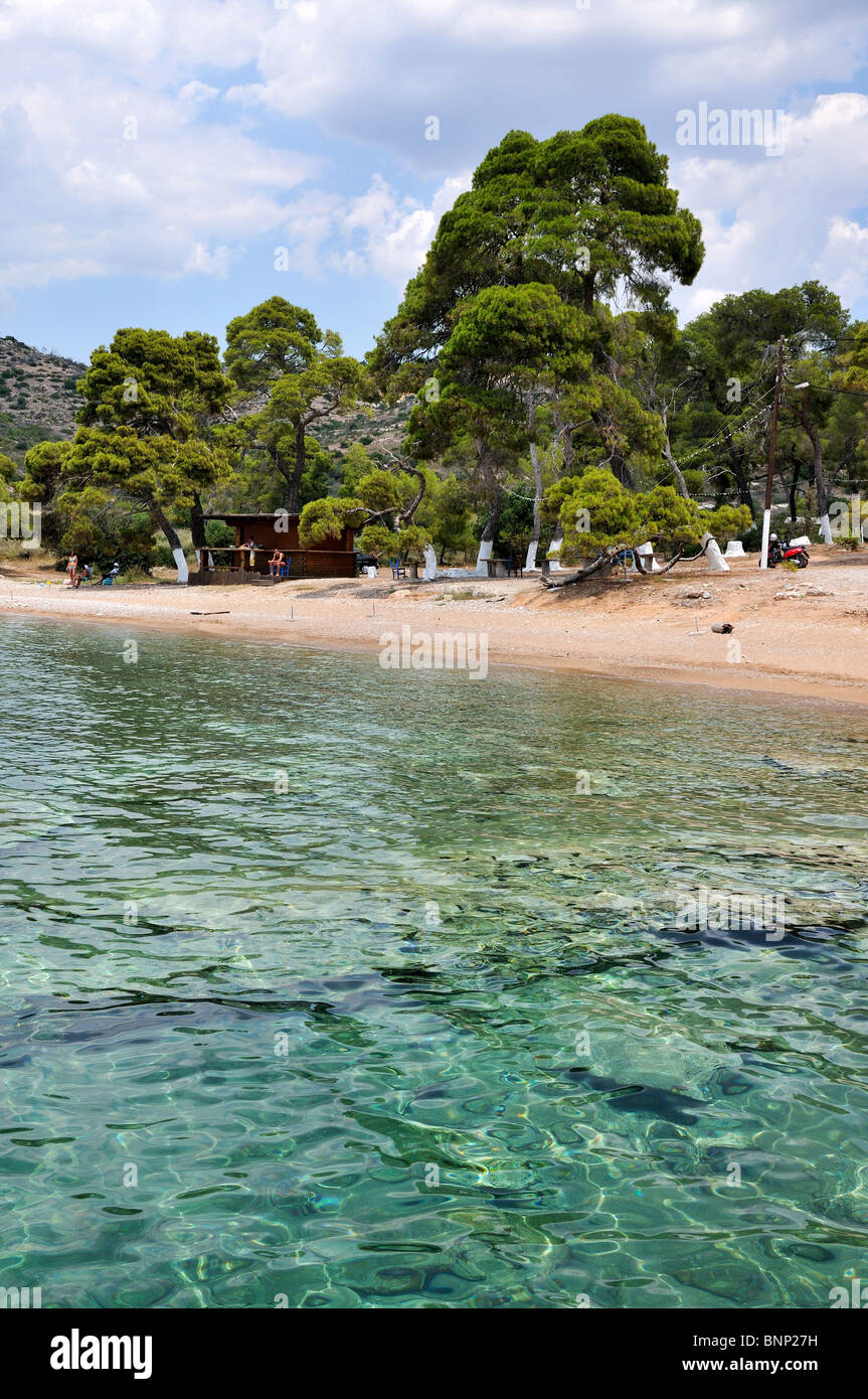 Agia Paraskevi-Strand, Insel Spetses, Griechenland Stockfoto