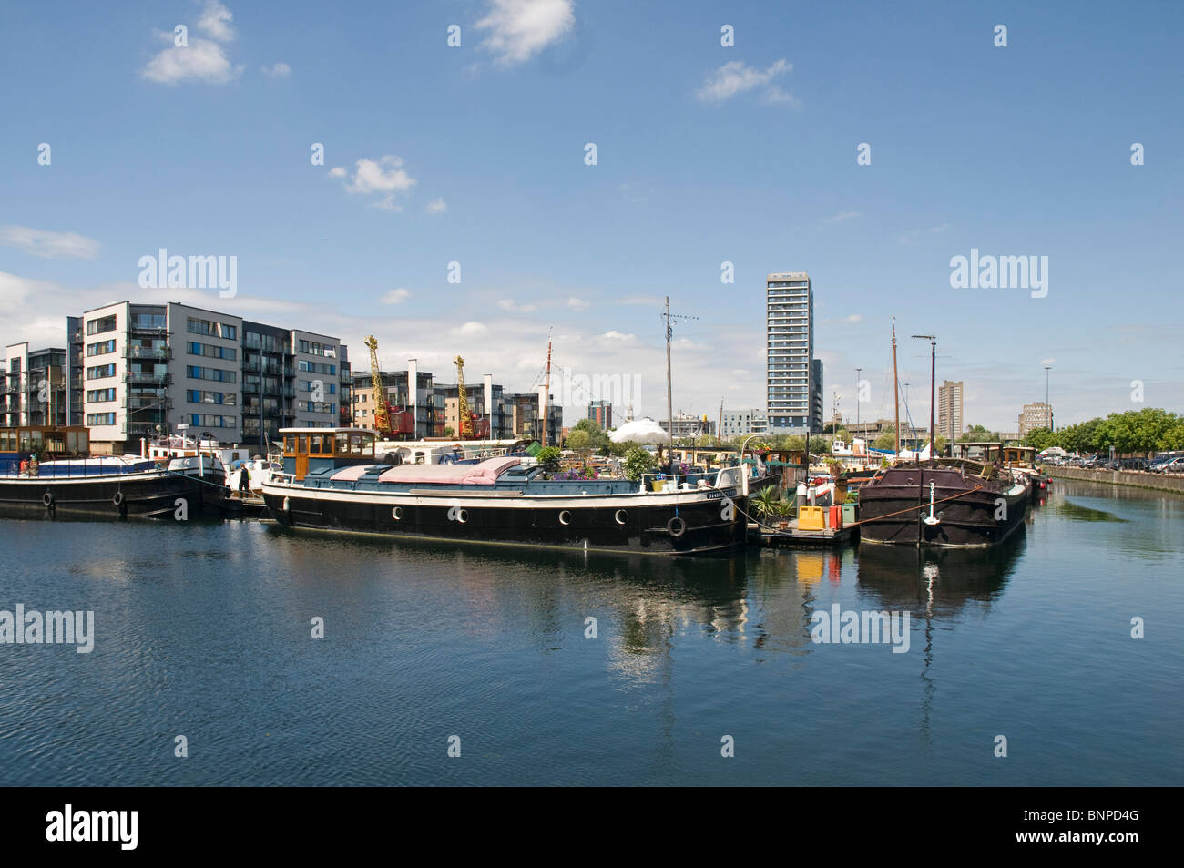 Pappel Dock Marina, London E14, Vereinigtes Königreich Stockfoto