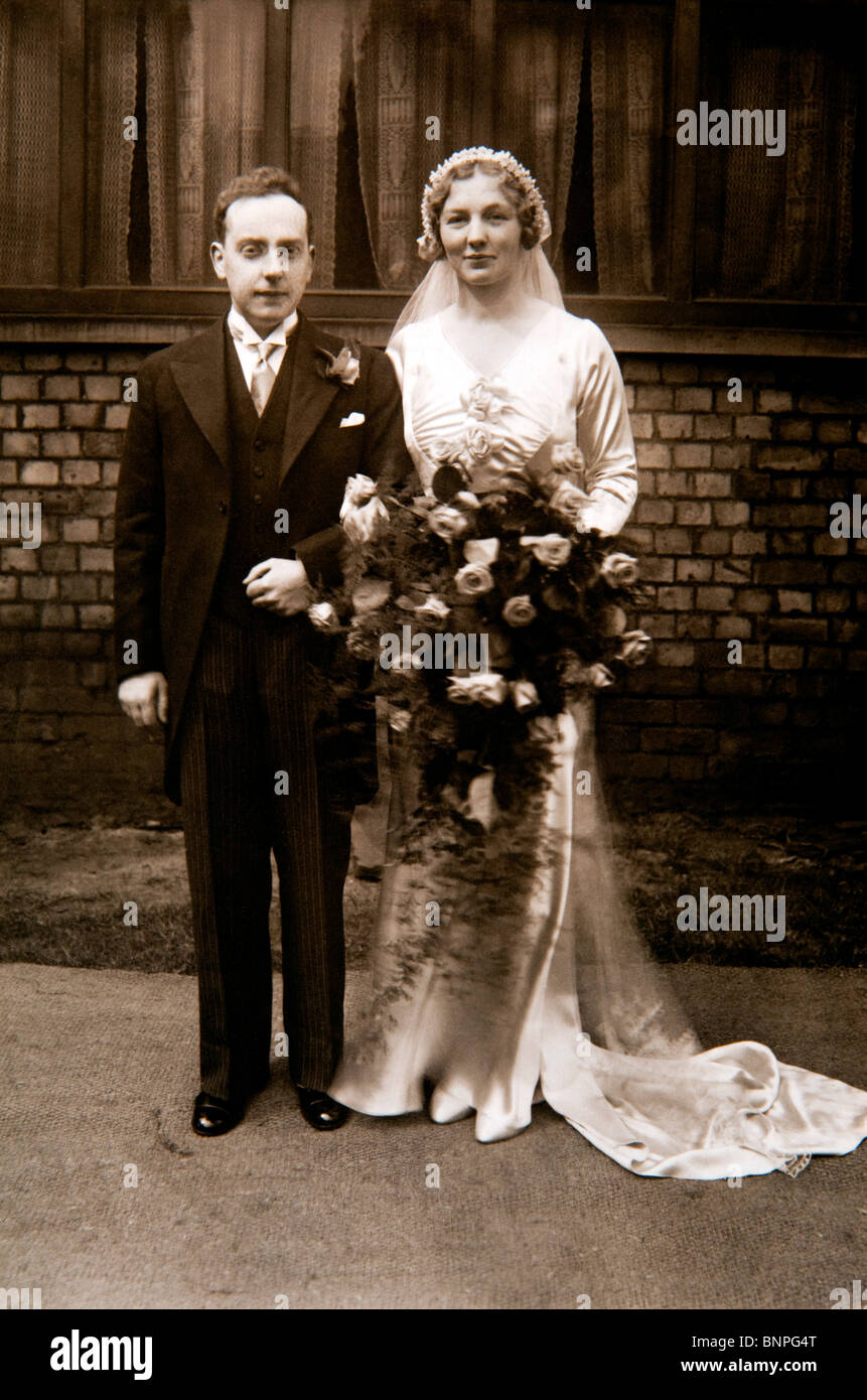 Hochzeiten, 1930er Jahre Hochzeitsfoto Stockfoto