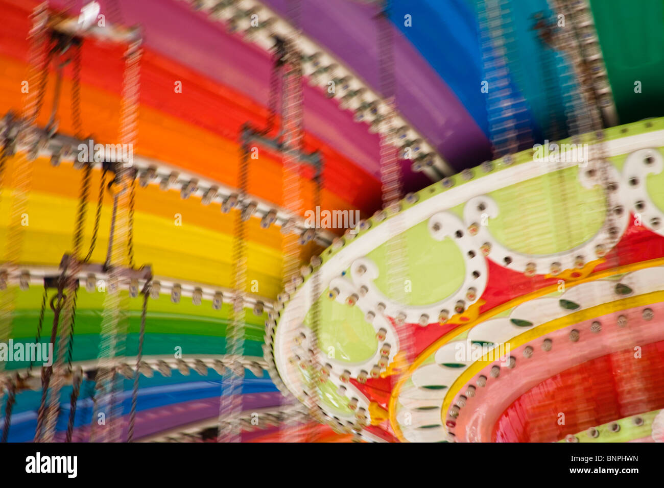 Eine Nahaufnahme von Stuhl-o-Flugzeuge auf einer Messe Stockfoto