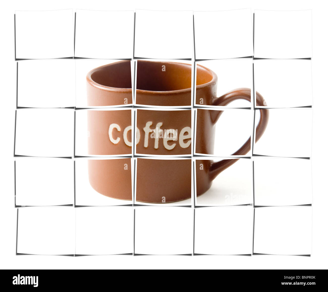 Kaffeetasse auf weißem Hintergrund Stockfoto