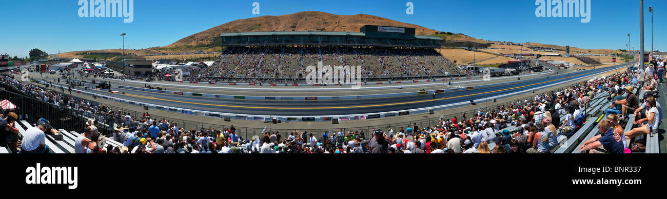 Der Infineon Raceway 1/4 Mile (Panorama), Sonoma CA Stockfoto