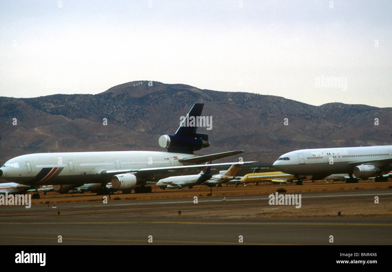 Flugzeug Friedhof---Flugzeuge geparkt in der Mohave Wüste Kalifornien Stockfoto