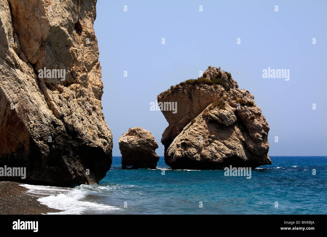 Aphorodites Felsen Petra Tou Romiou Pafos Paphos Mittelmeer Zypern EU Europäische Union Europa Stockfoto