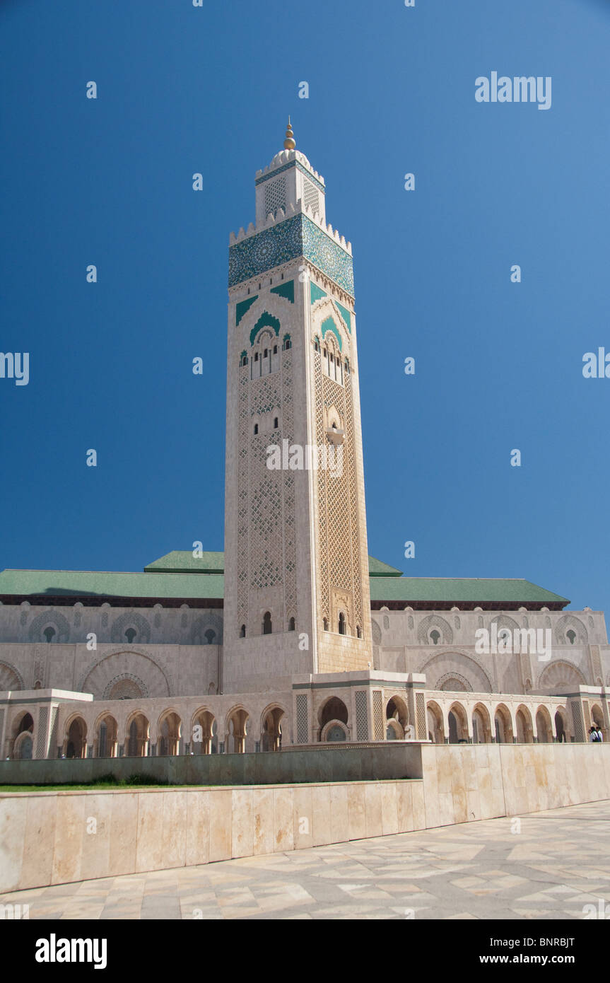Afrika, Marokko, Casablanca. Hassan II Moschee (aka König Hassan Mosque), drittgrößte Moschee der Welt. Stockfoto