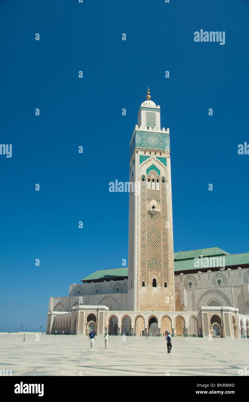 Afrika, Marokko, Casablanca. Hassan II Moschee (aka König Hassan Mosque), drittgrößte Moschee der Welt. Stockfoto
