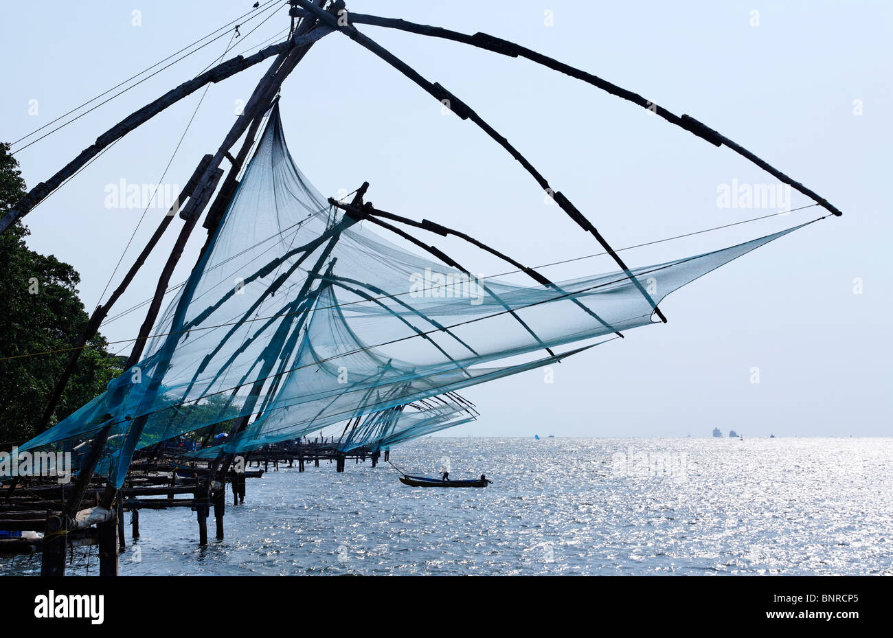 Indien - Kerala - Kochi - chinesischen Fischernetze Stockfoto