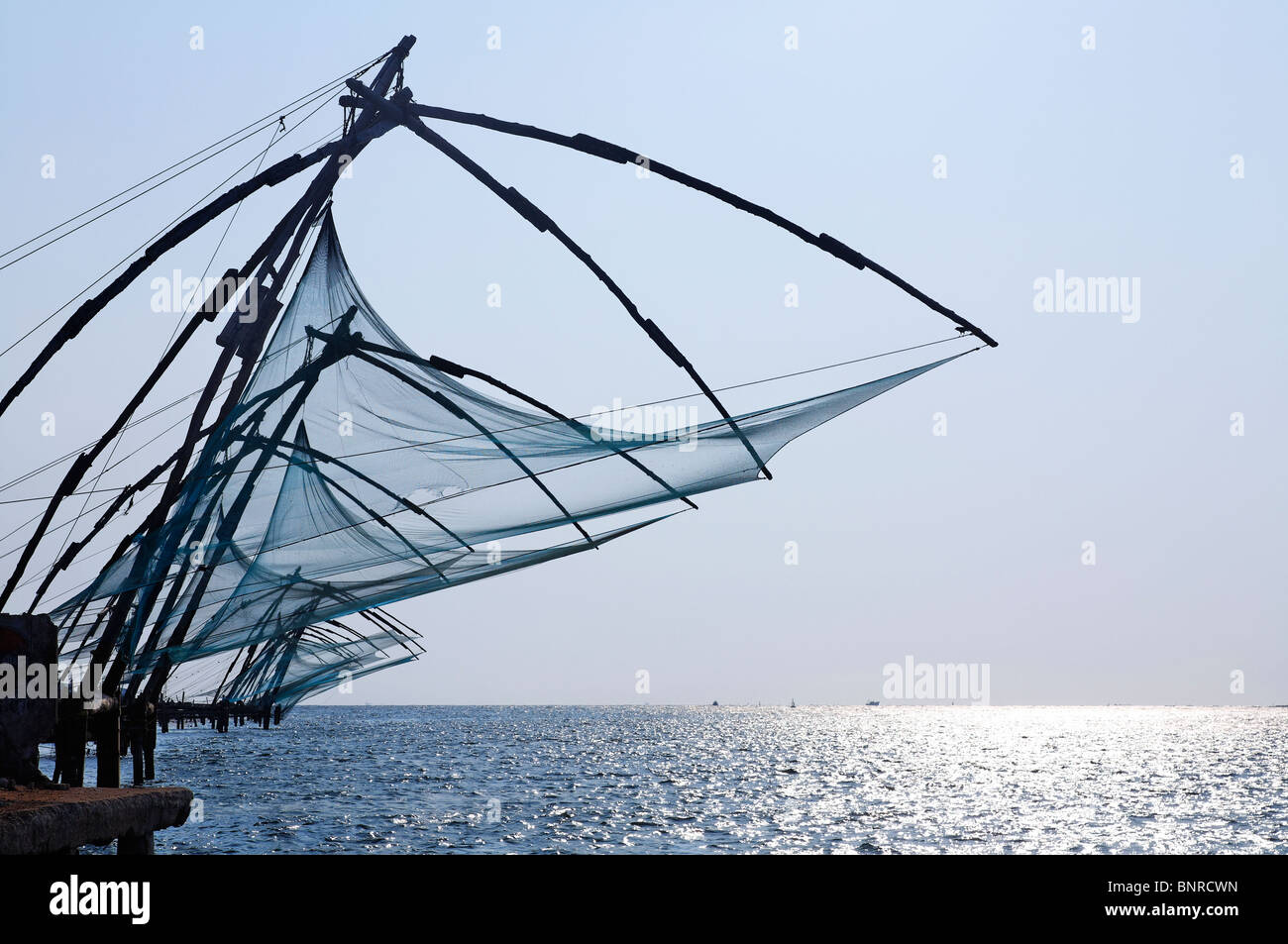 Indien - Kerala - Kochi - chinesischen Fischernetze Stockfoto