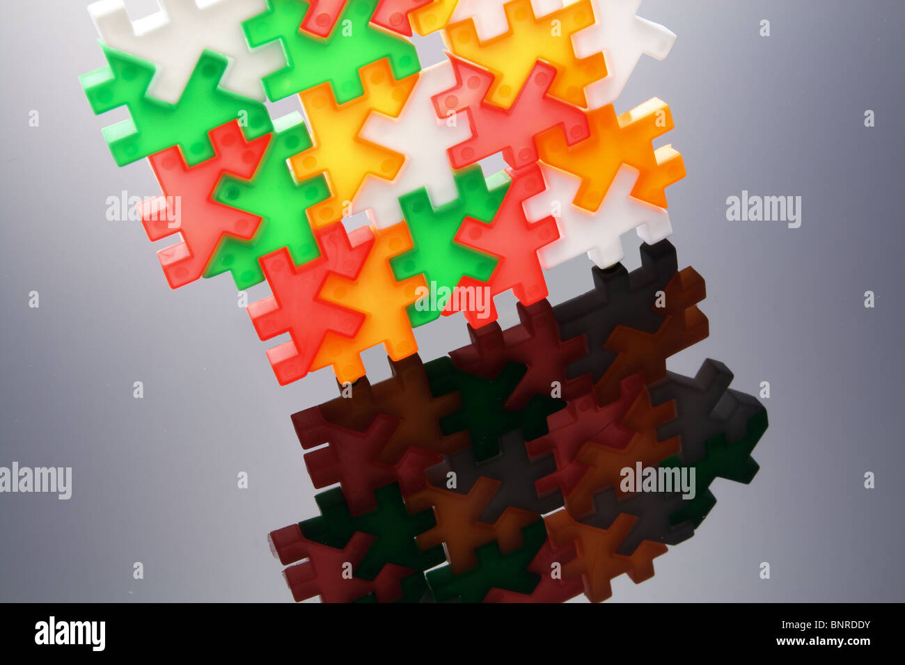 Kunststoff Puzzleteile Stockfoto
