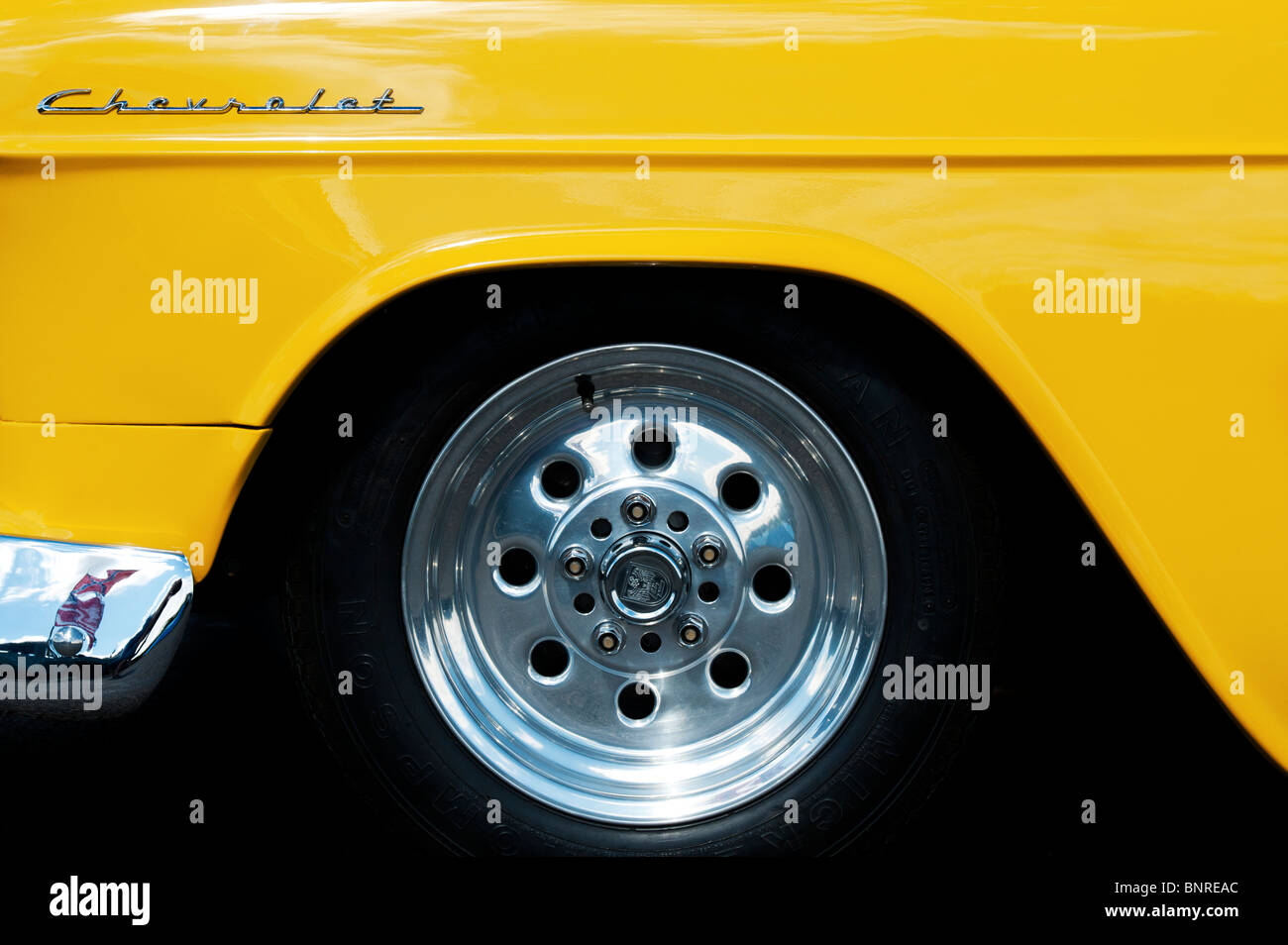 1955 Chevrolet Bel Air. Chevy. Amerikanische Oldtimer, abstrakte Stockfoto