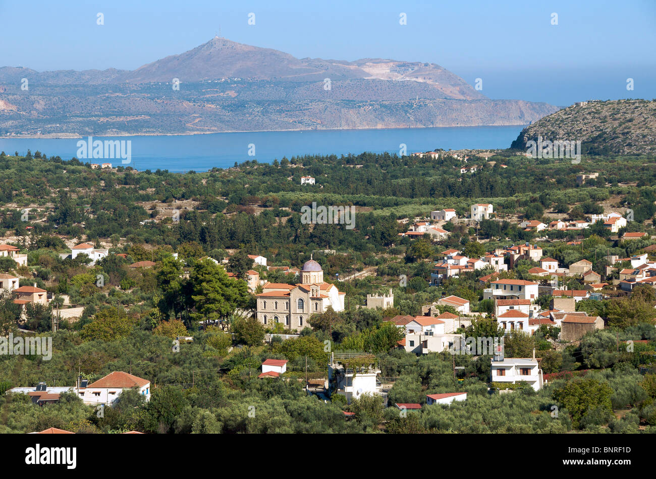 Draufsicht Nordwesten Kretas mit Souda Bay-Kreta-Griechenland Stockfoto