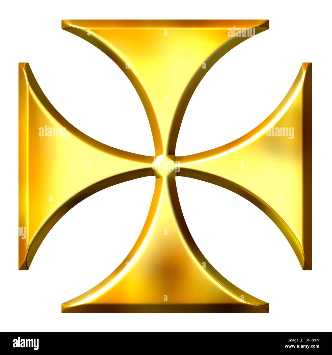3D golden Deutsches Kreuz Stockfoto