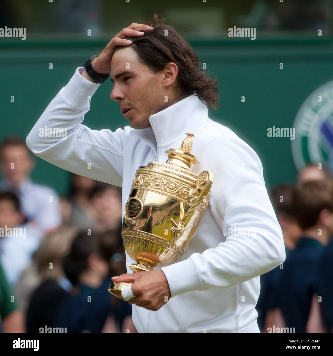 4. Juli 2010: Rafael Nadal, Männer Singles Meister.  Internationales Tennisturnier in Wimbledon statt bei den All England Lawn Ten Stockfoto