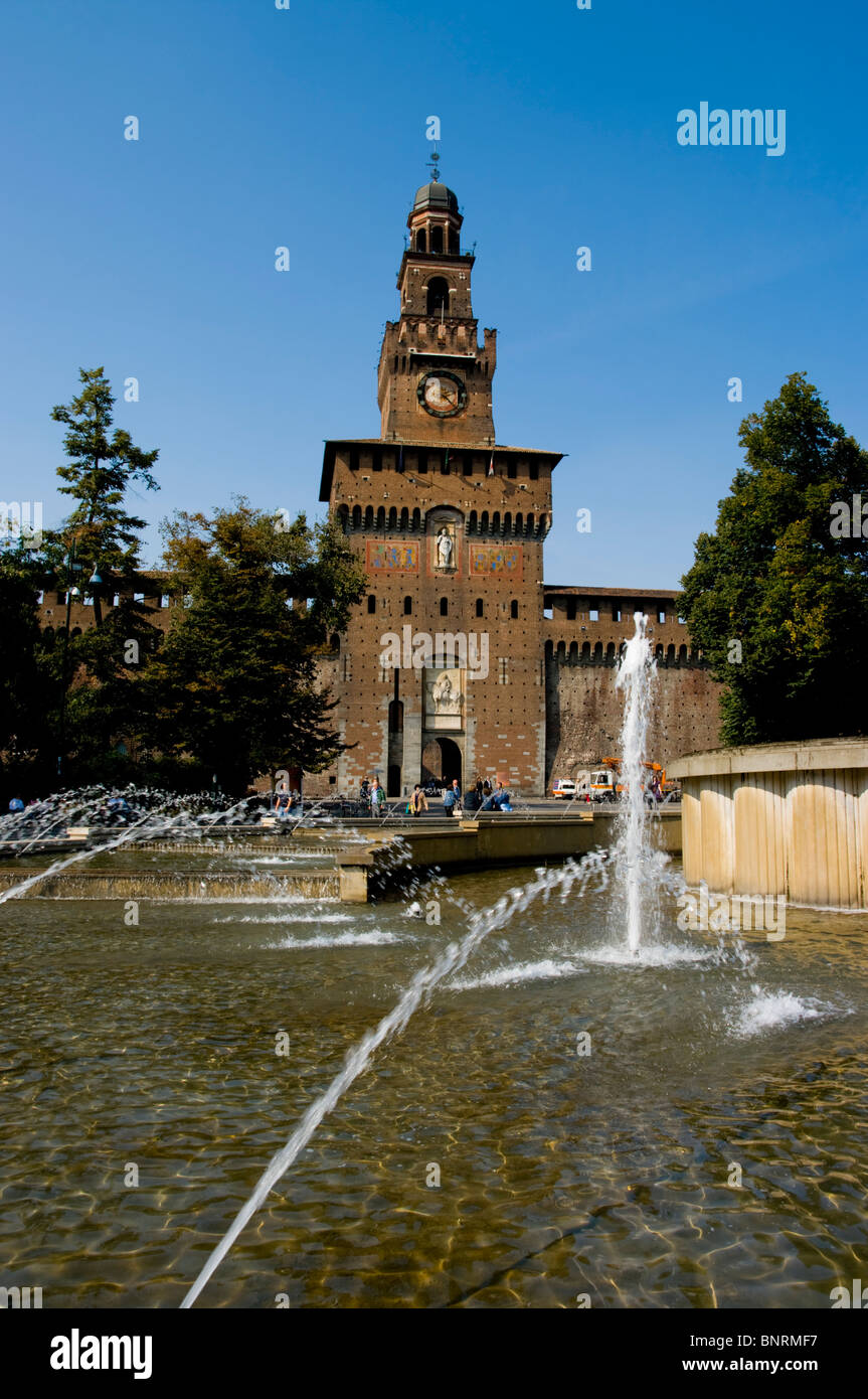 Europa, Italien, Lombardei, Mailand, Schloss Sforzesco Stockfoto