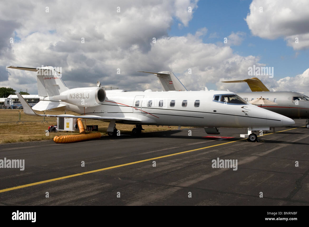 Learjet 60XR Privatjet an Farnborough International Air Show 2010 Großbritannien Stockfoto