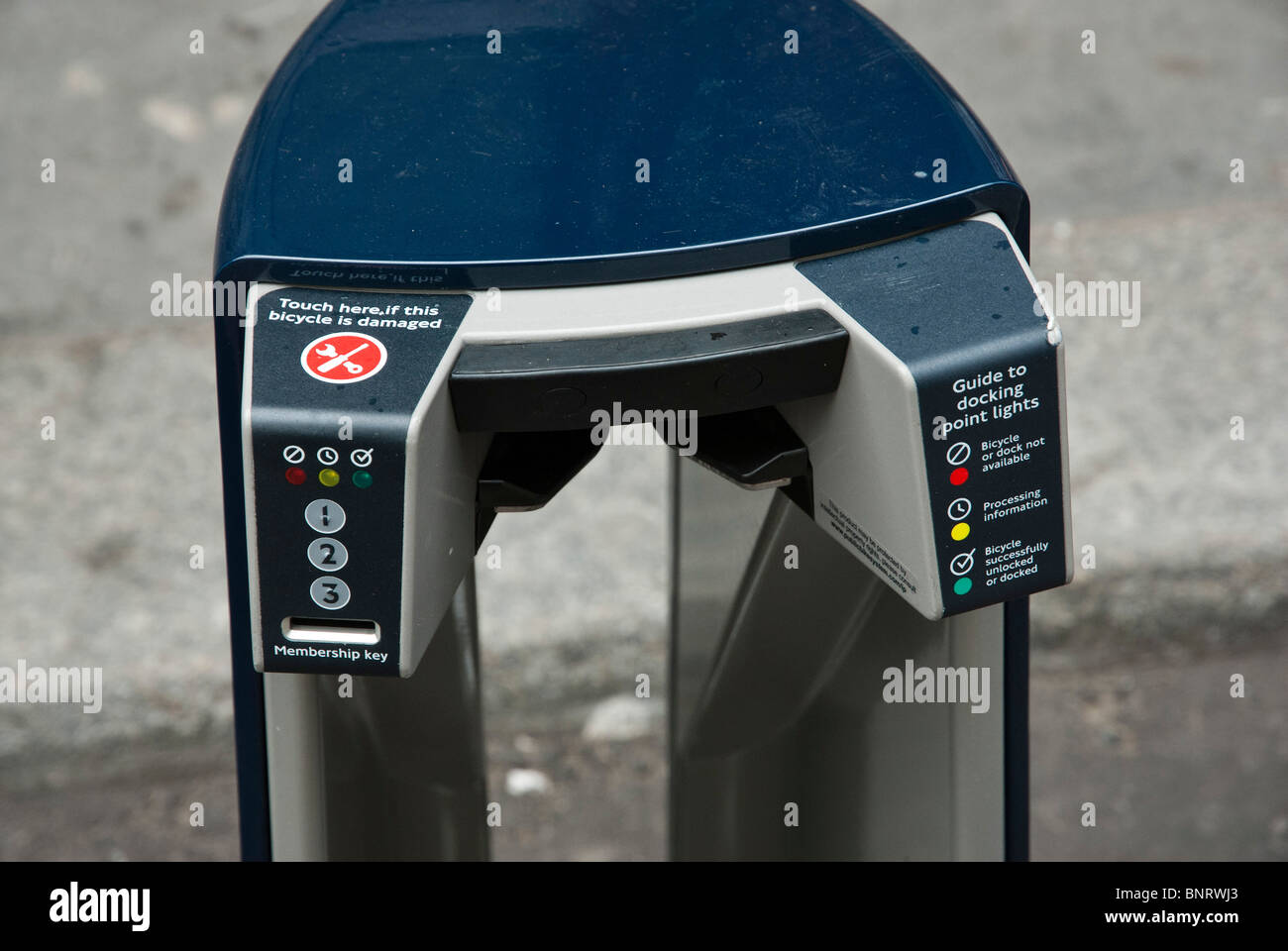 Docking-Station für London Cycle Hire Schema Stockfoto