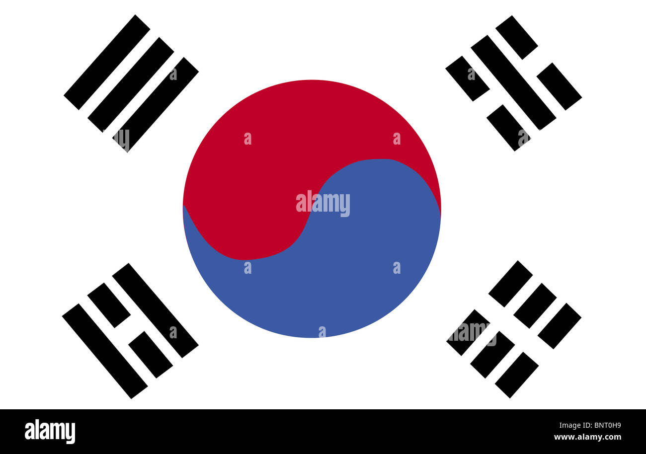 Südkoreanische Flagge Stockfoto