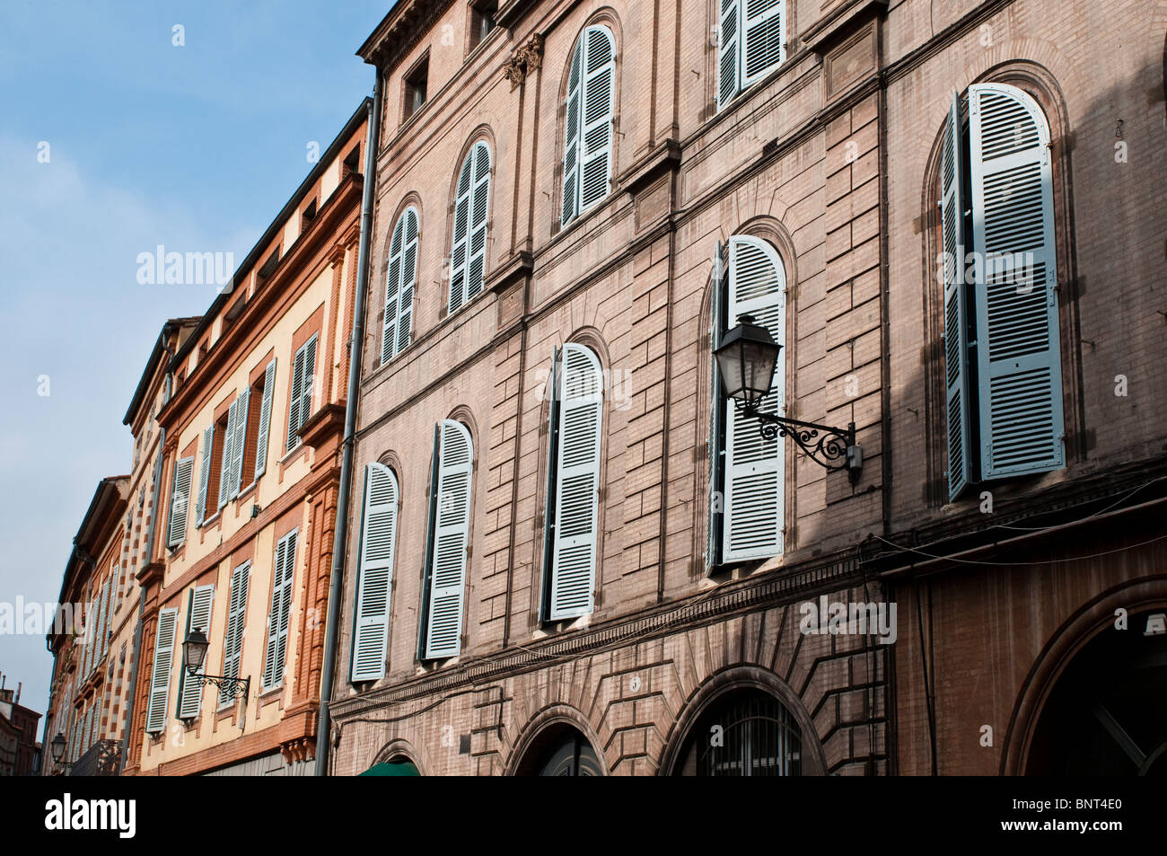 Alte rote Backsteinhäuser, Toulouse, Frankreich Stockfoto
