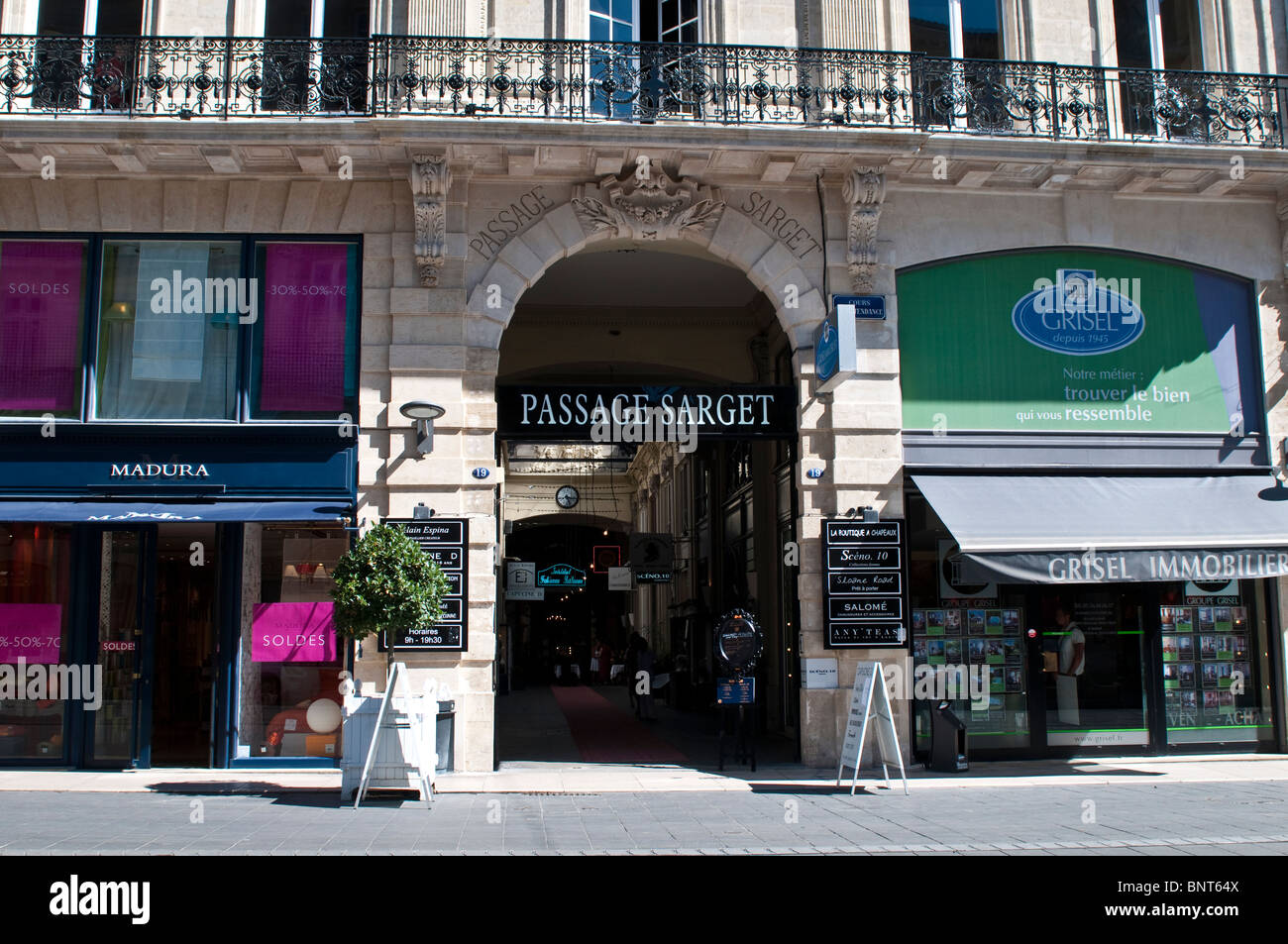 Durchgang Sarget Einkaufspassage, Bordeaux, Frankreich Stockfoto