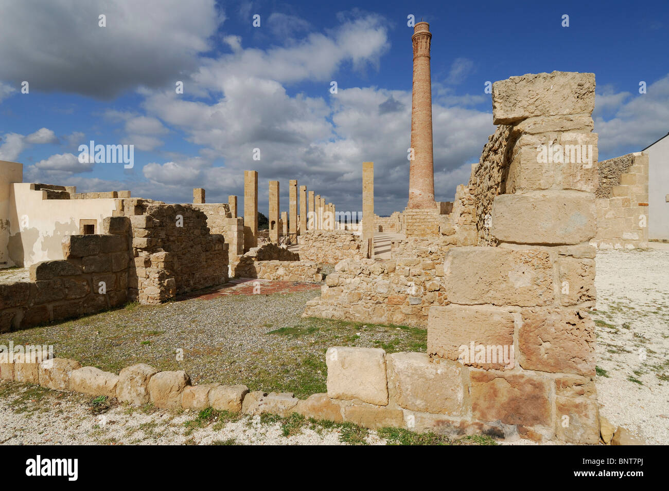 Vendicari. Sizilien. Italien. Die alten Thunfisch Fischerei /tonnara, Naturschutzgebiet Vendicari. Riserva Naturale di Vendicari. La Tonnara. Stockfoto