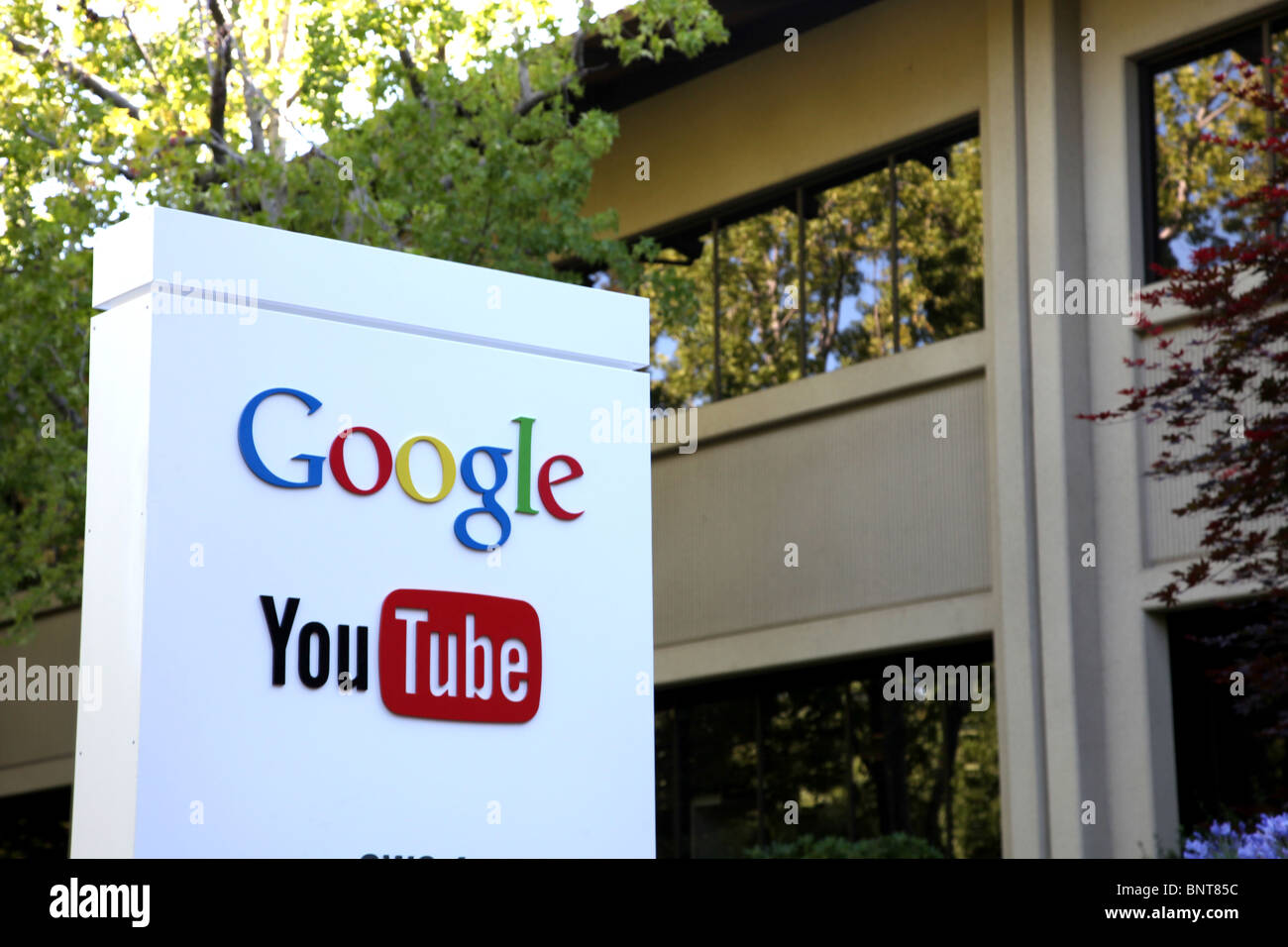 GOOGLE YOUTUBE Zeichen LOGO Büros 1500 SALADO MOUNTAIN VIEW CALIFORNIA USA 1500 SALADO 21. Juli 2010 Stockfoto
