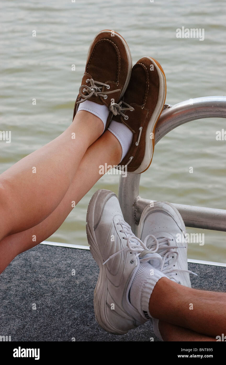 Entspannen auf einem Hausboot am Green River Lake, Kentucky Stockfoto