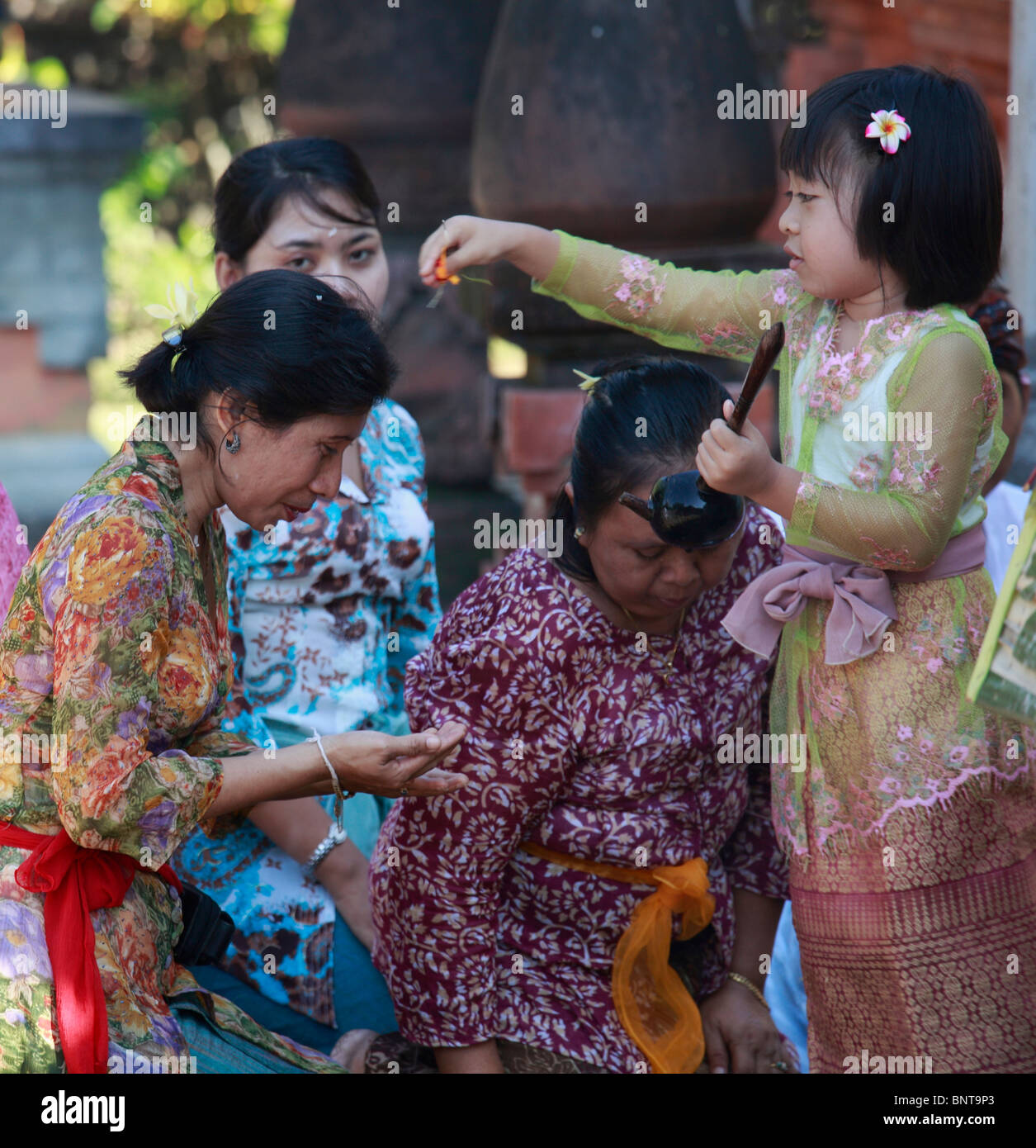 Indonesien, Bali, Galungan Festival, religiöse Zeremonie, Menschen, Stockfoto