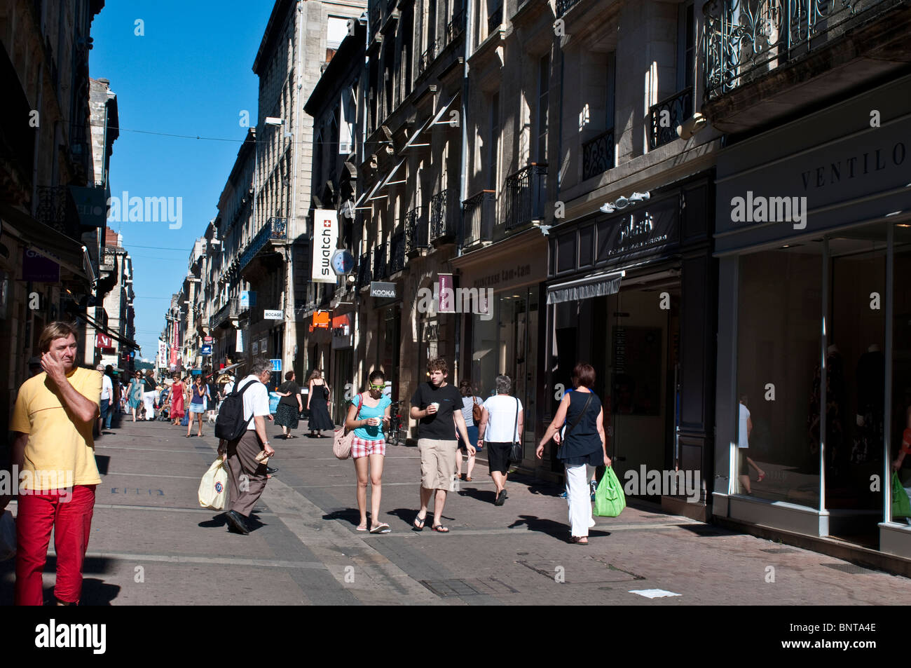 Fußgängerzone, Bordeaux, Frankreich Stockfoto