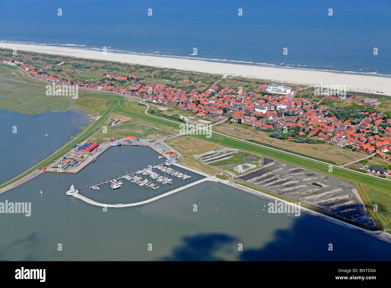 Luftaufnahme von Juist Insel, Ostfriesland, Niedersachsen, Deutschland Stockfoto