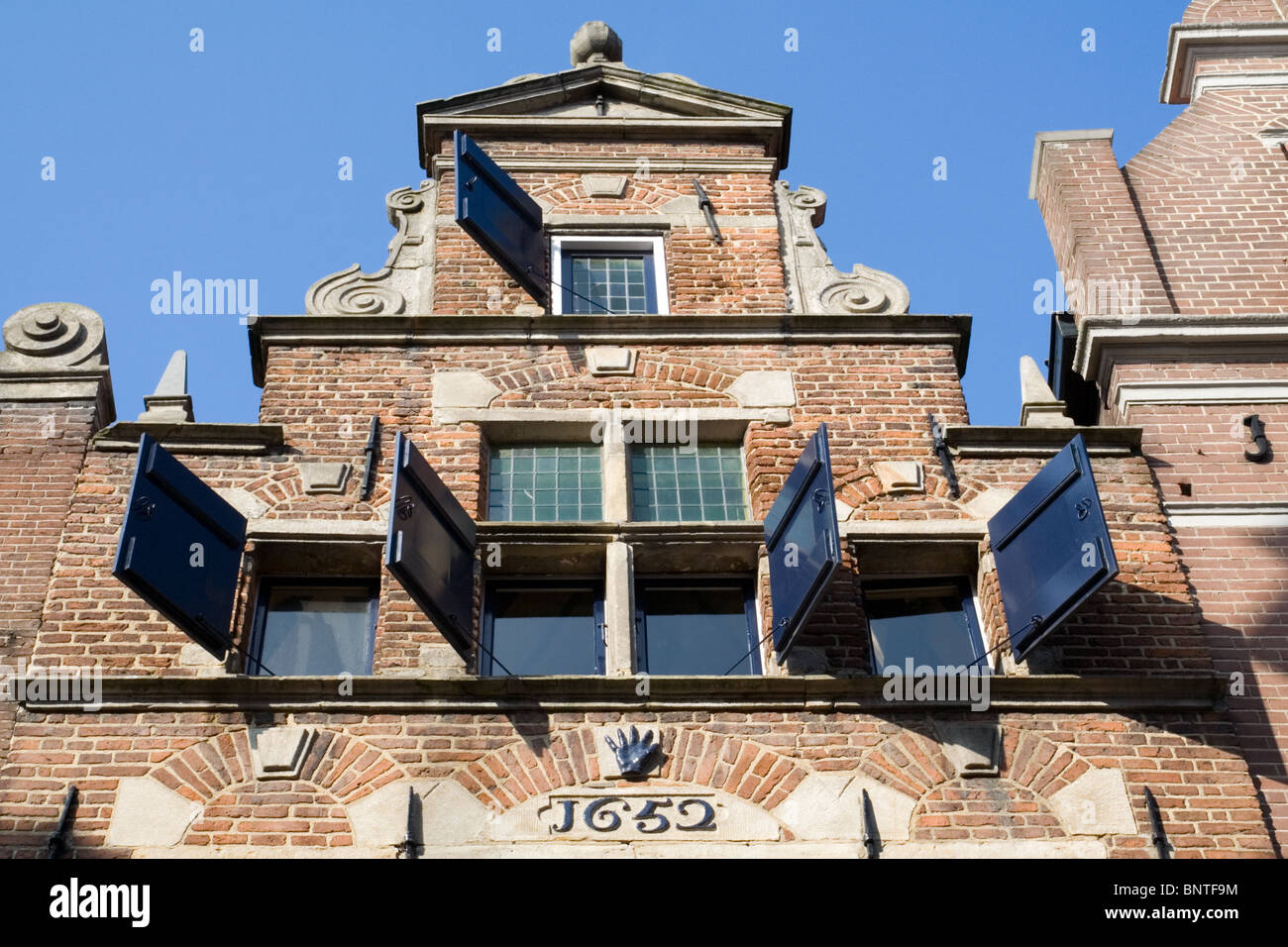 Niederländischen alt 17. und 18. Jahrhundert Ziegelhaus Stockfoto