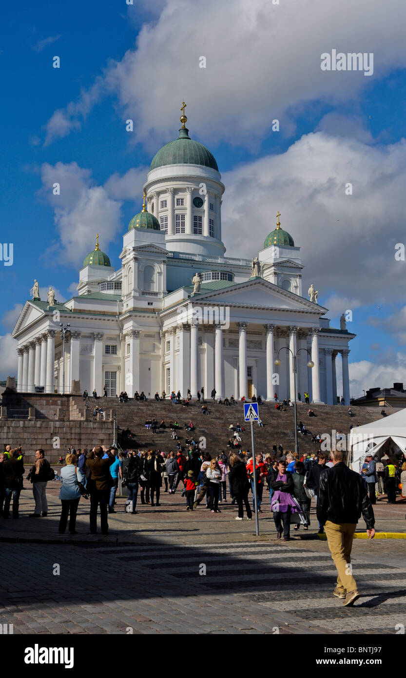 Dom von Helsinki offiziell bekannt als St.-Nikolaus Kirche im Senate Square Stockfoto