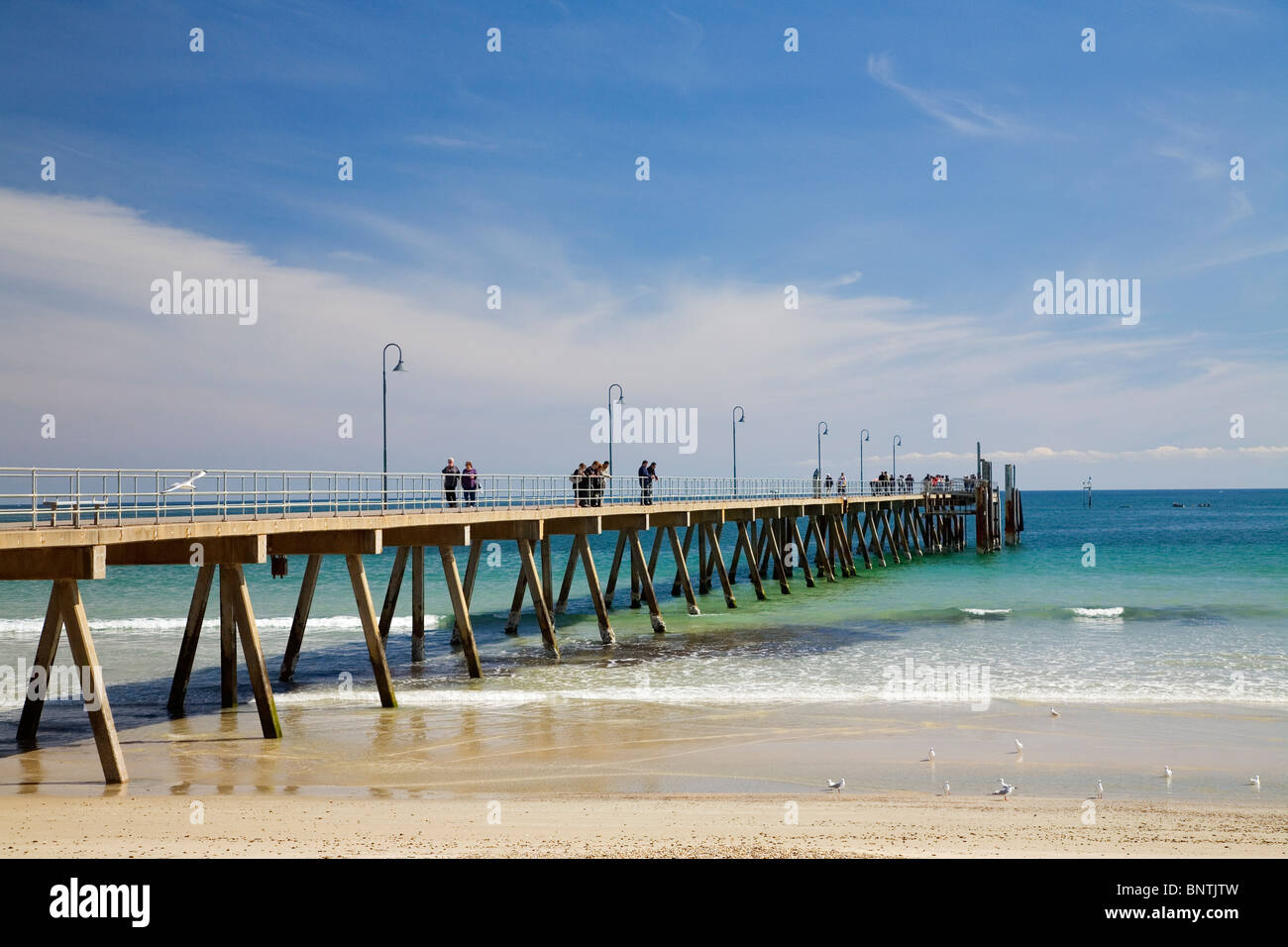 Der Pier am Glenelg Beach. Adelaide, South Australia, Australien. Stockfoto