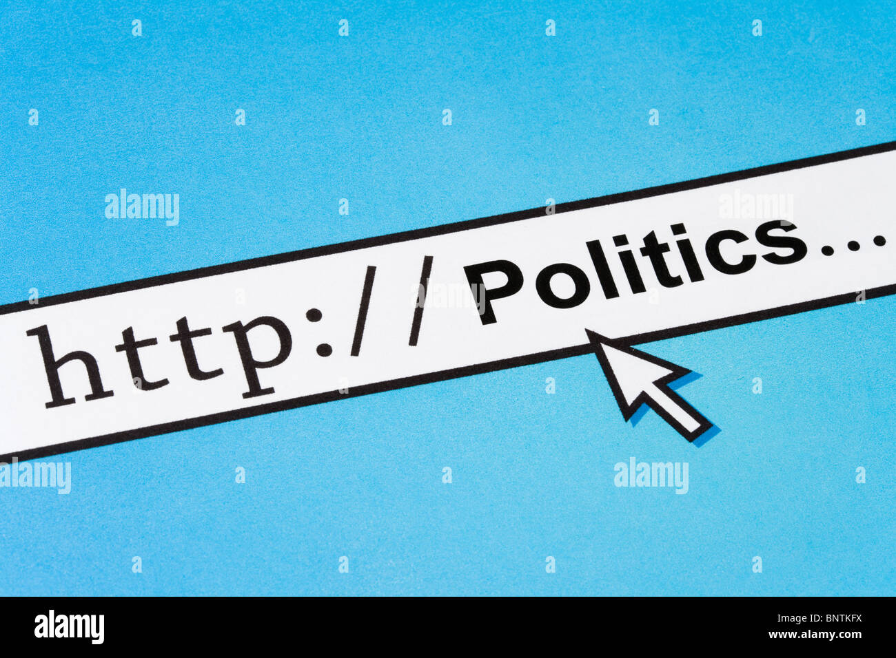 Computer-Bildschirm, Online-Politik Stockfoto
