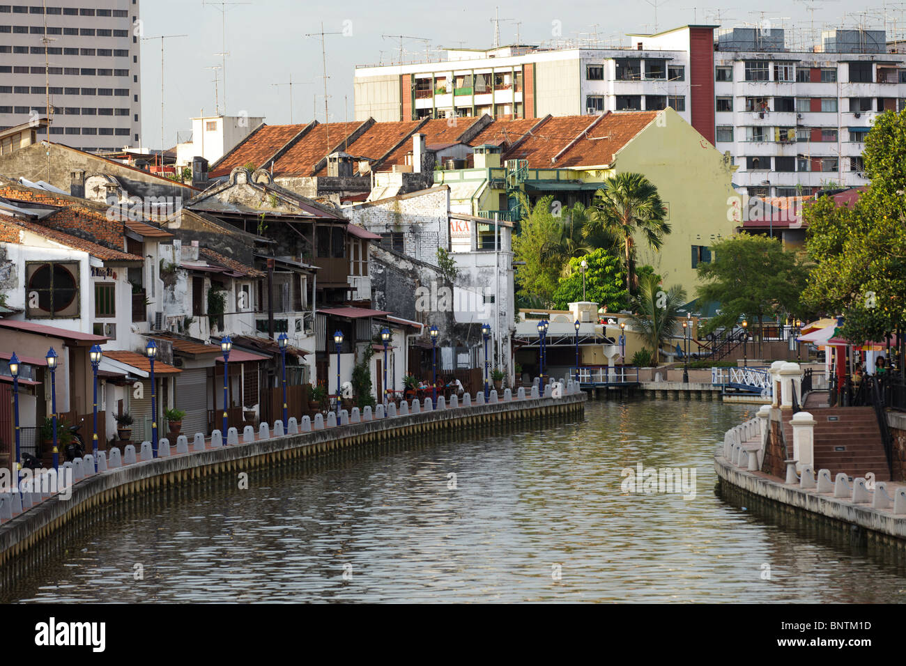 Blick auf Hafen von Malacca in Malaysia Stockfoto