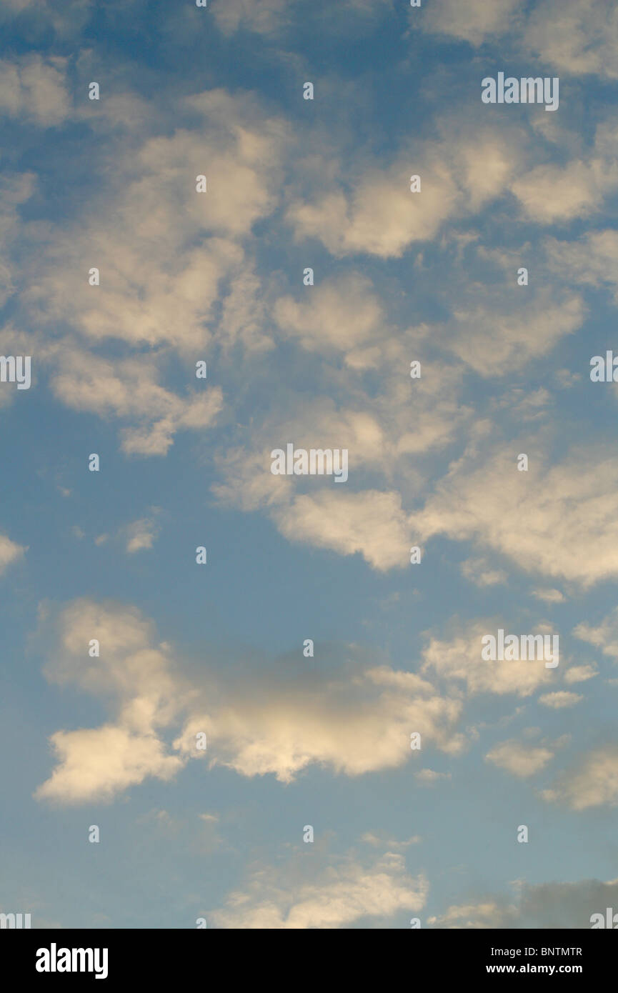Flauschigen weißen Cumulus-Wolken am blauen Himmel Stockfoto