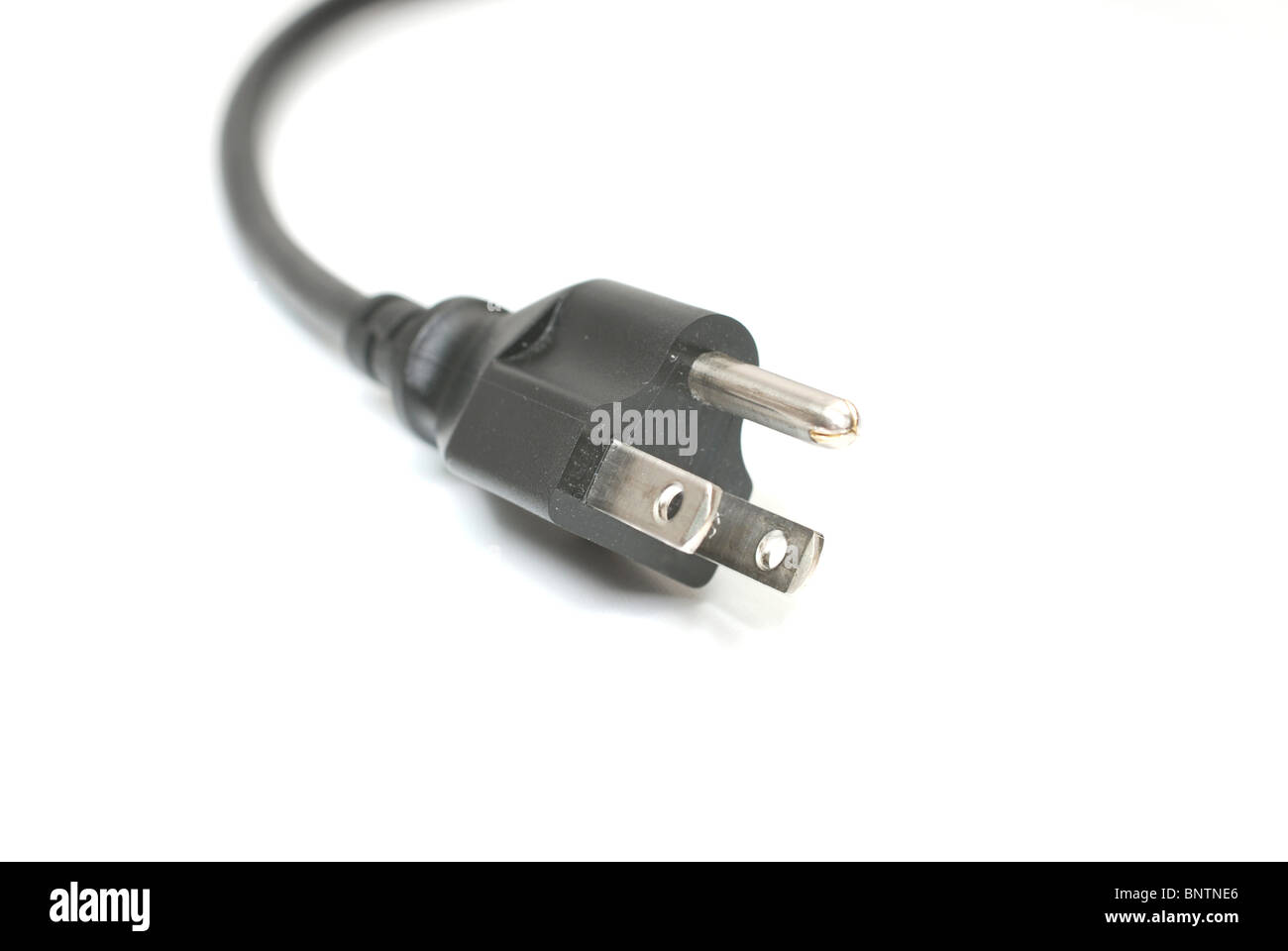 Nahaufnahme der elektrischen Stecker. Isoliert auf weißem Hintergrund. Stockfoto