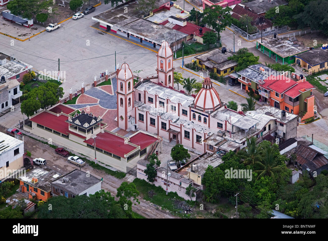 Luftbild oben Kirche Bundesstaat Veracruz Mexiko Stockfoto